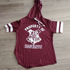 Maroon Hogwarts Hooded T-Shirt